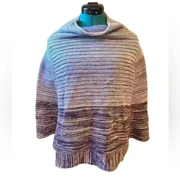 SOL 100% BABY ALPACA Poncho Cardigan Sweater One Size Peru - Picture 1 of 10